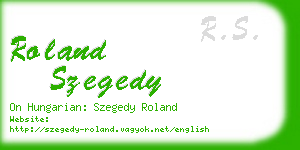 roland szegedy business card